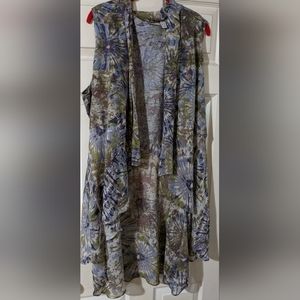 LOGO Printer Sweaterknit Chiffon Vest - Size 2x